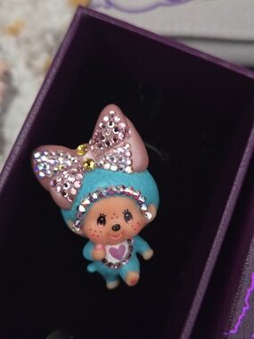 Swarovski × Atelier HongKong Monchhichi Charm (Blue Bow)